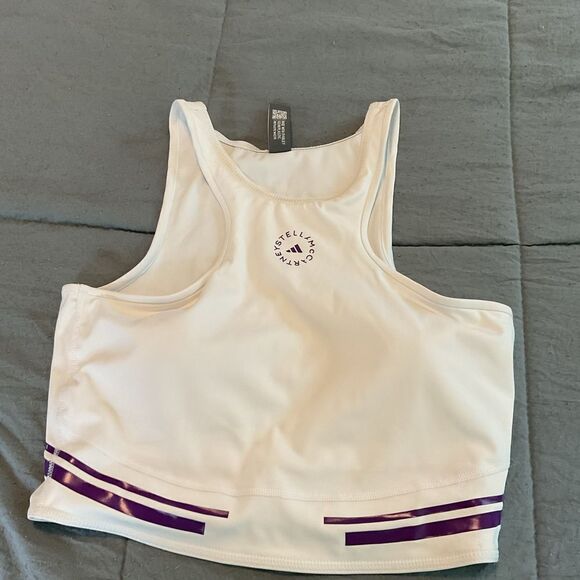 adidas by Stella McCartney True Pace Crop Top in White Size M - Picture 3 of 5